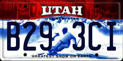 UT license plate B293CI