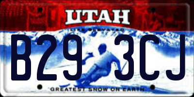 UT license plate B293CJ
