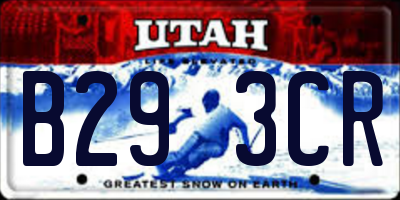 UT license plate B293CR
