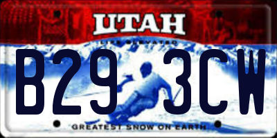 UT license plate B293CW