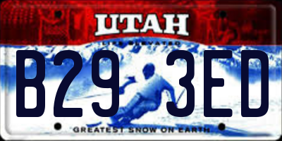 UT license plate B293ED