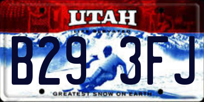 UT license plate B293FJ