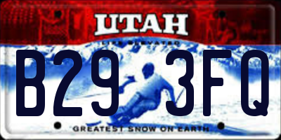 UT license plate B293FQ