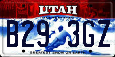 UT license plate B293GZ
