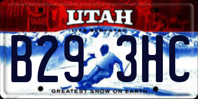 UT license plate B293HC