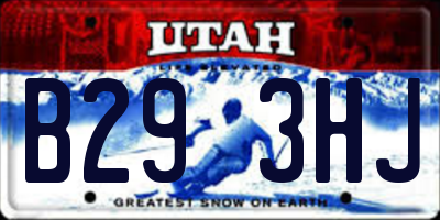 UT license plate B293HJ