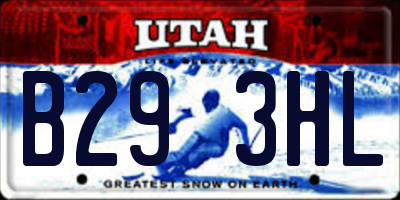 UT license plate B293HL