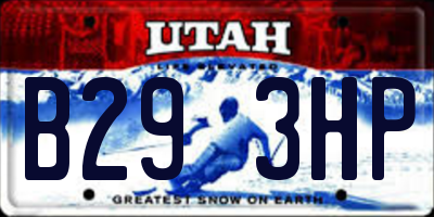 UT license plate B293HP