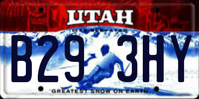 UT license plate B293HY