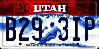 UT license plate B293IP
