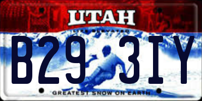 UT license plate B293IY