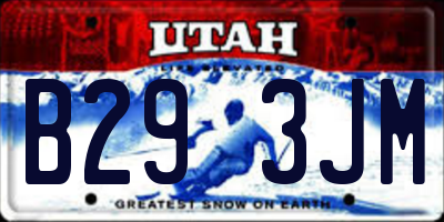 UT license plate B293JM