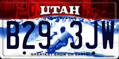 UT license plate B293JW