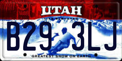 UT license plate B293LJ