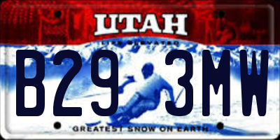 UT license plate B293MW