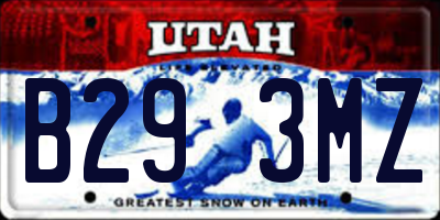 UT license plate B293MZ
