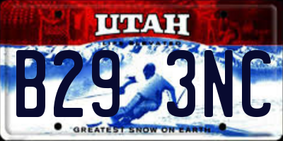 UT license plate B293NC