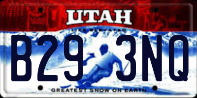 UT license plate B293NQ