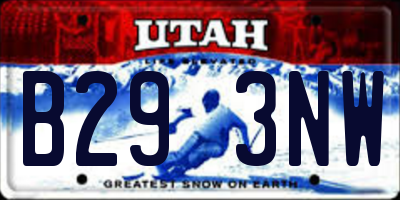 UT license plate B293NW