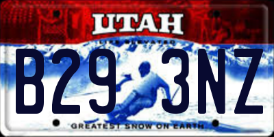 UT license plate B293NZ