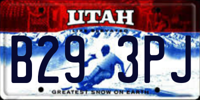 UT license plate B293PJ