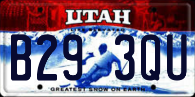 UT license plate B293QU