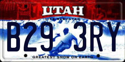 UT license plate B293RY