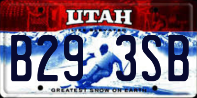 UT license plate B293SB