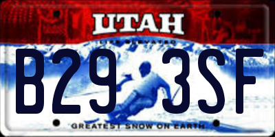 UT license plate B293SF