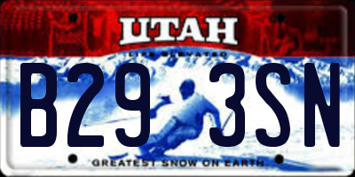 UT license plate B293SN