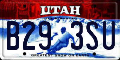 UT license plate B293SU