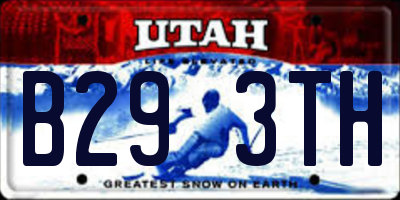 UT license plate B293TH