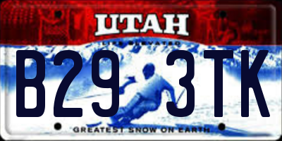 UT license plate B293TK