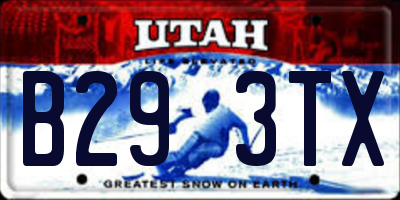 UT license plate B293TX
