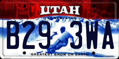 UT license plate B293WA
