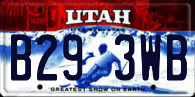 UT license plate B293WB