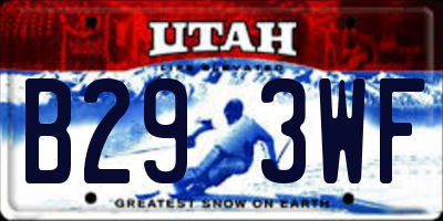 UT license plate B293WF
