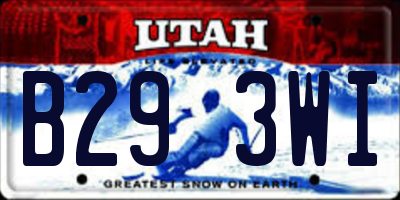 UT license plate B293WI