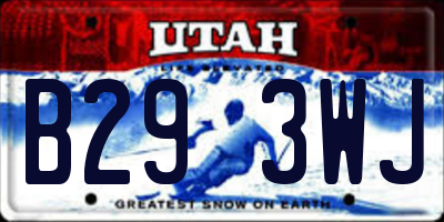 UT license plate B293WJ