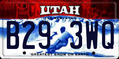UT license plate B293WQ