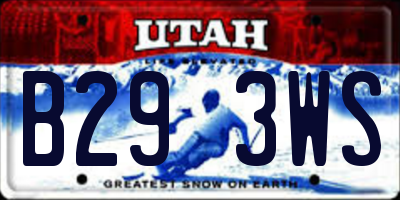 UT license plate B293WS
