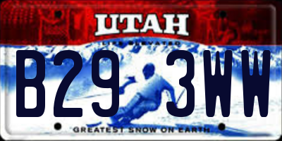 UT license plate B293WW