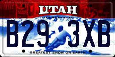 UT license plate B293XB