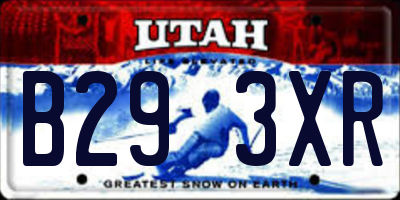 UT license plate B293XR