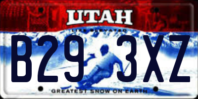 UT license plate B293XZ