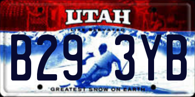 UT license plate B293YB