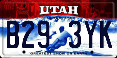UT license plate B293YK