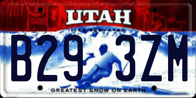 UT license plate B293ZM