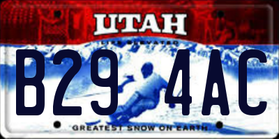 UT license plate B294AC