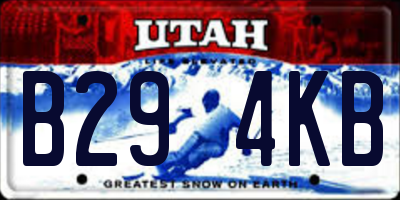UT license plate B294KB